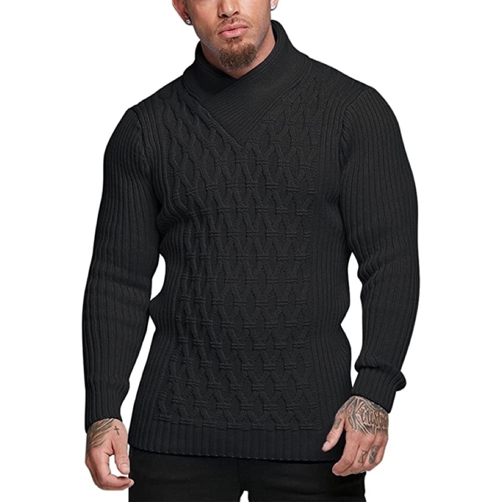New Mens Cardigan Uniquely Diamond Knitted Sweater Multiple Sizes - Picture 1 of 1